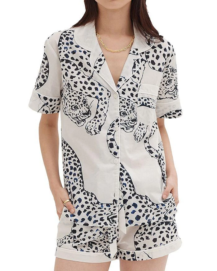 商品Desmond & Dempsey|Cotton Jaguar Shorts Pajama Set,价格¥1000,第1张图片详细描述