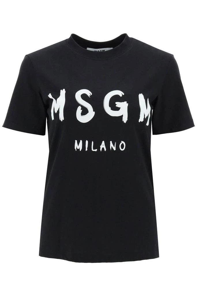 商品MSGM|T-SHIRT WITH BRUSHED LOGO,价格¥387,第1张图片