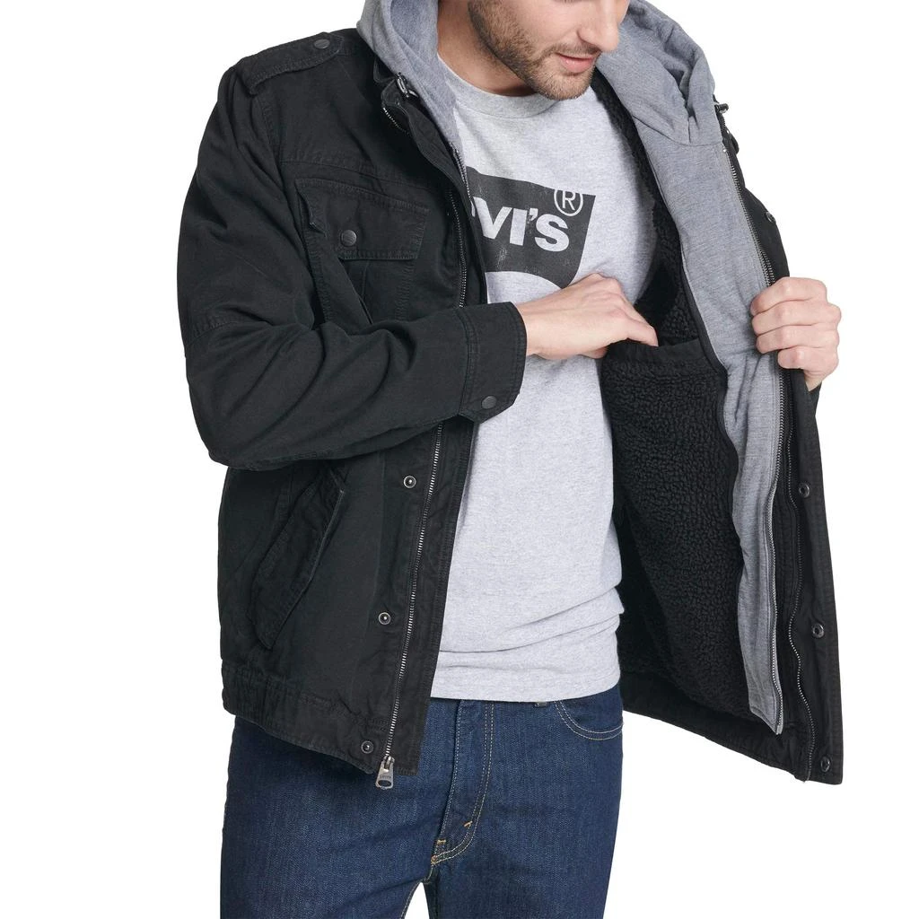 商品Levi's|Levi's Men's Washed Cotton Hooded Military Jacket,价格¥554,第4张图片详细描述