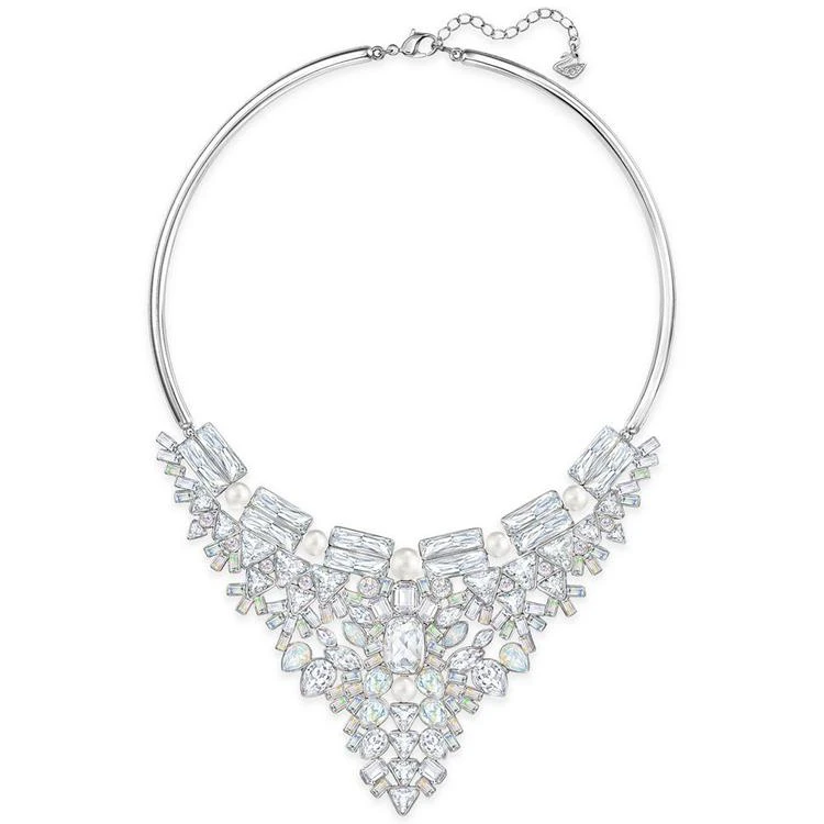 商品Swarovski|Silver-Tone Imitation Pearl and Crystal Cluster Collar Necklace,价格¥2997,第1张图片