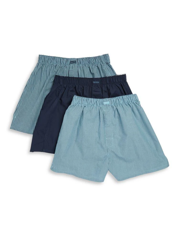 商品Calvin Klein|3-Pack Classic-Fit Woven Boxers,价格¥179,第1张图片