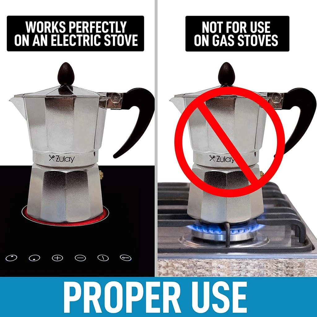 商品Zulay|Zulay Kitchen   Moka Pot 3 cup,价格¥230,第3张图片详细描述