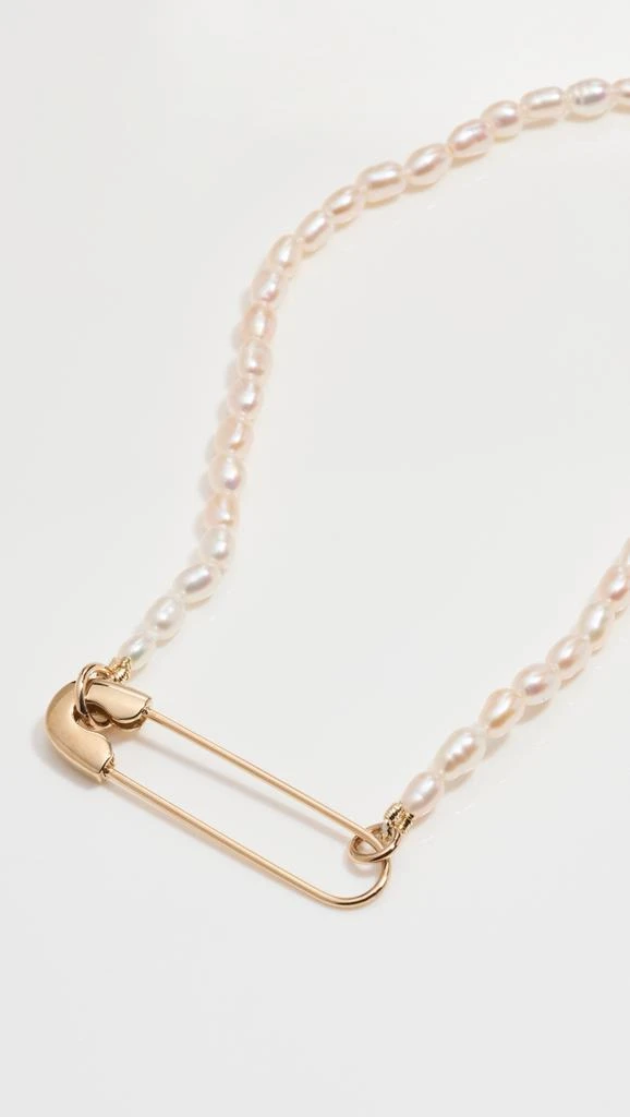 商品Zoe Chicco|14k Pearl Bead Necklace with a 14k Safety Pin Closure in Front,价格¥4295,第3张图片详细描述