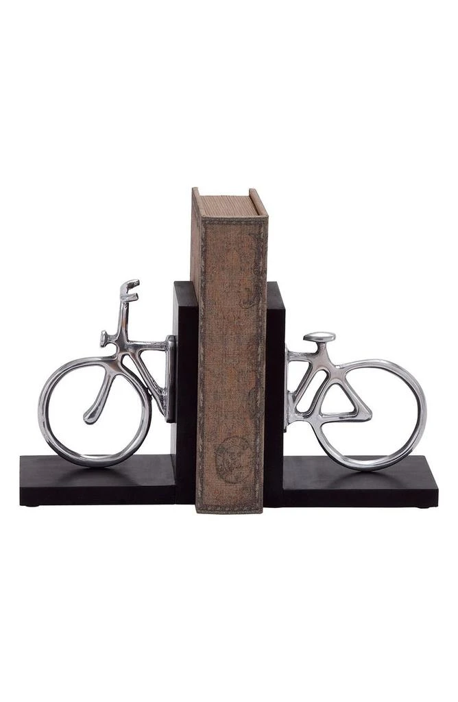 商品WILLOW ROW|Silvertone Wood Transportation Bookend - Set of 2,价格¥264,第1张图片