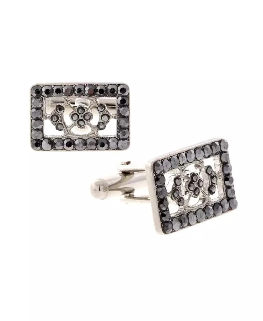 商品1928|Jewelry Silver-Tone Crystal Rectangle Cufflinks,价格¥579,第1张图片