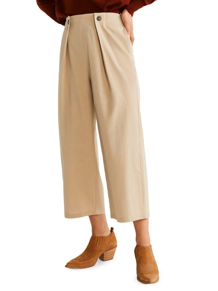 商品Mango|Pleated Cotton Culottes,价格¥452,第1张图片