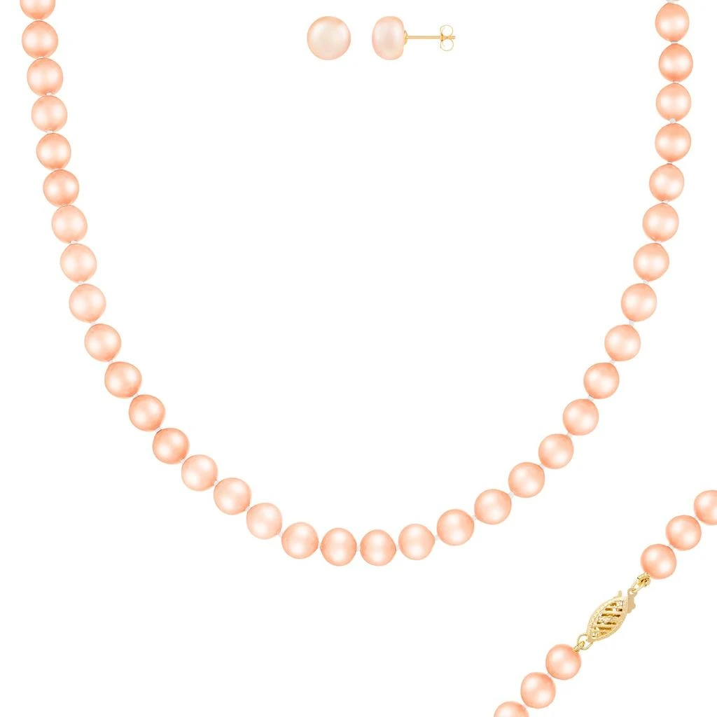 商品Splendid Pearls|Beautiful 2 Piece 7-8mm Freshwater Pearl Set, 14k Gold,价格¥638,第4张图片详细描述