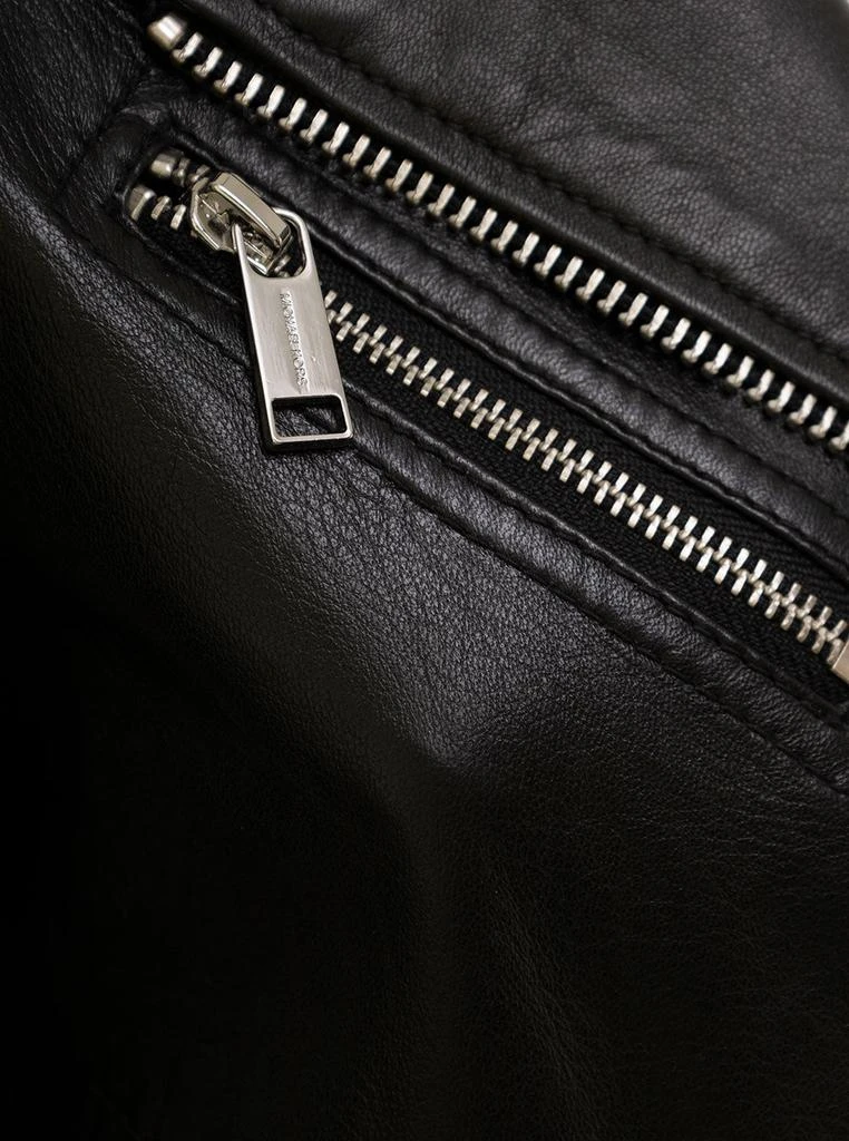 商品Michael Kors|M Michael Kors Woman's Black Leather Biker Jacket,价格¥3208,第3张图片详细描述