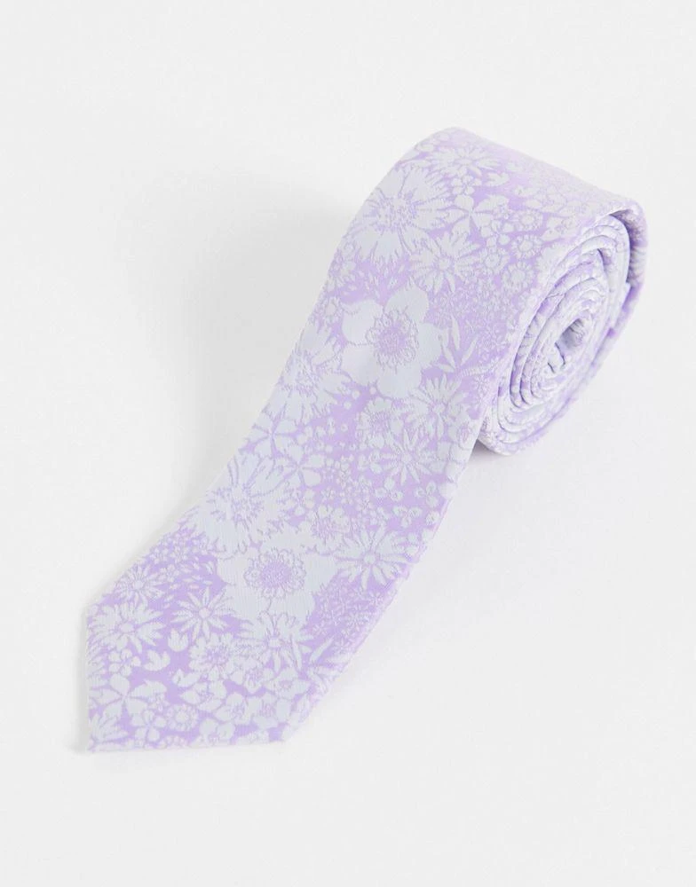 商品ASOS|ASOS DESIGN slim tie in purple floral,价格¥56,第3张图片详细描述