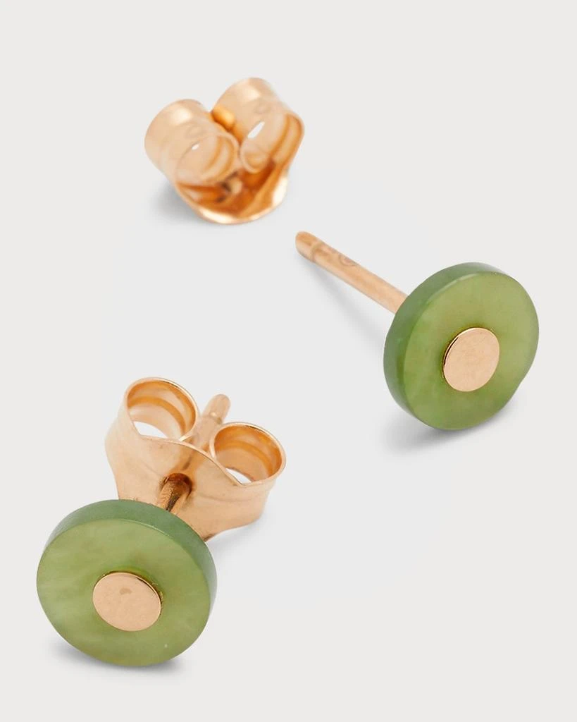商品Ginette NY|Donut Jade Rose Gold Stud Earrings,价格¥3420,第4张图片详细描述