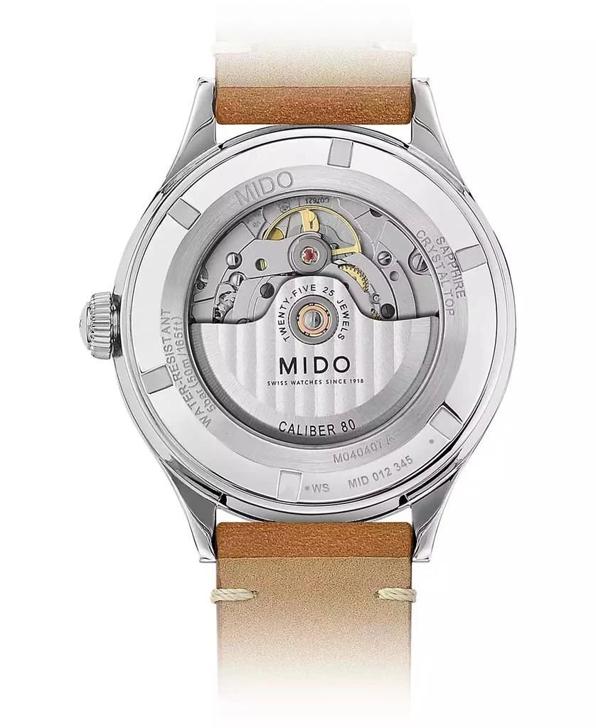 商品MIDO|Men's Swiss Automatic Multifort Patrimony Pulsometer Brown Leather Strap Watch 40mm,价格¥7267,第3张图片详细描述