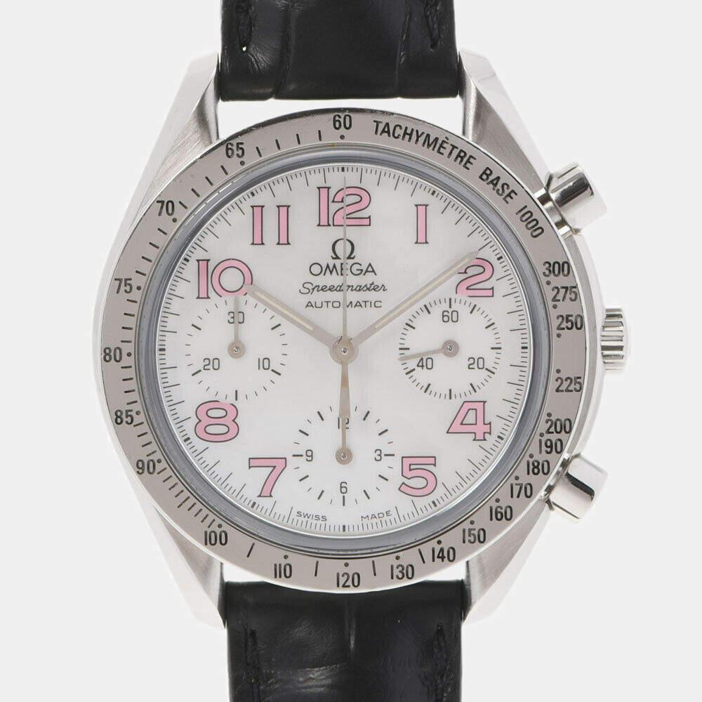 Omega White Stainless Steel Speedmaster 3834.74.34 Men's Wristwatch 44 MM商品第1张图片规格展示