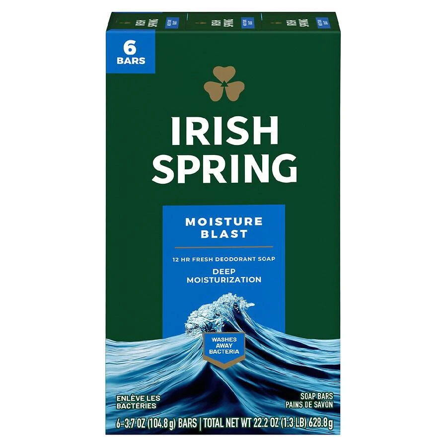 商品Irish Spring|Deodorant Bar Soap for Men Moisture Blast,价格¥63,第1张图片