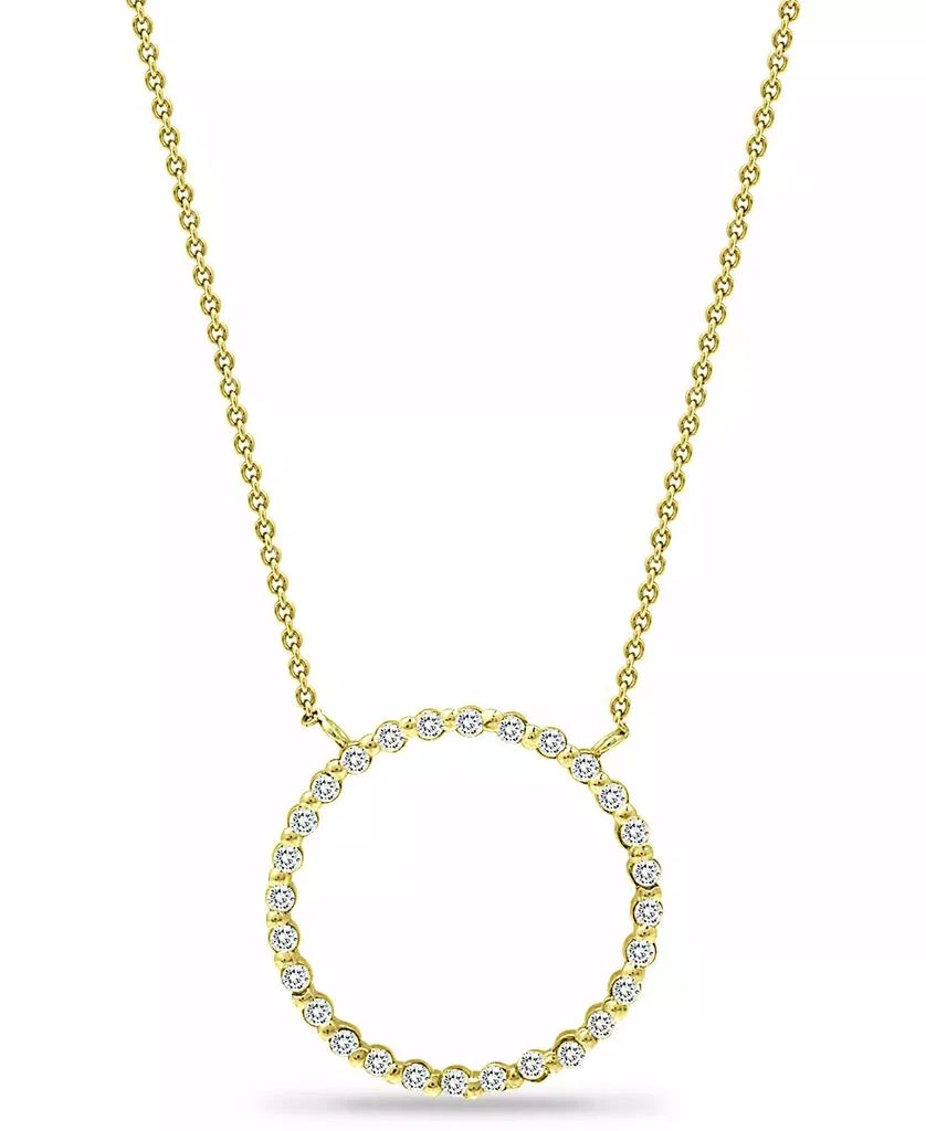 商品Giani Bernini|Cubic Zirconia Open Circle Pendant Necklace in 18k Gold-Plated Sterling Silver, 16" + 2" extender, Created for Macy's,价格¥573,第1张图片