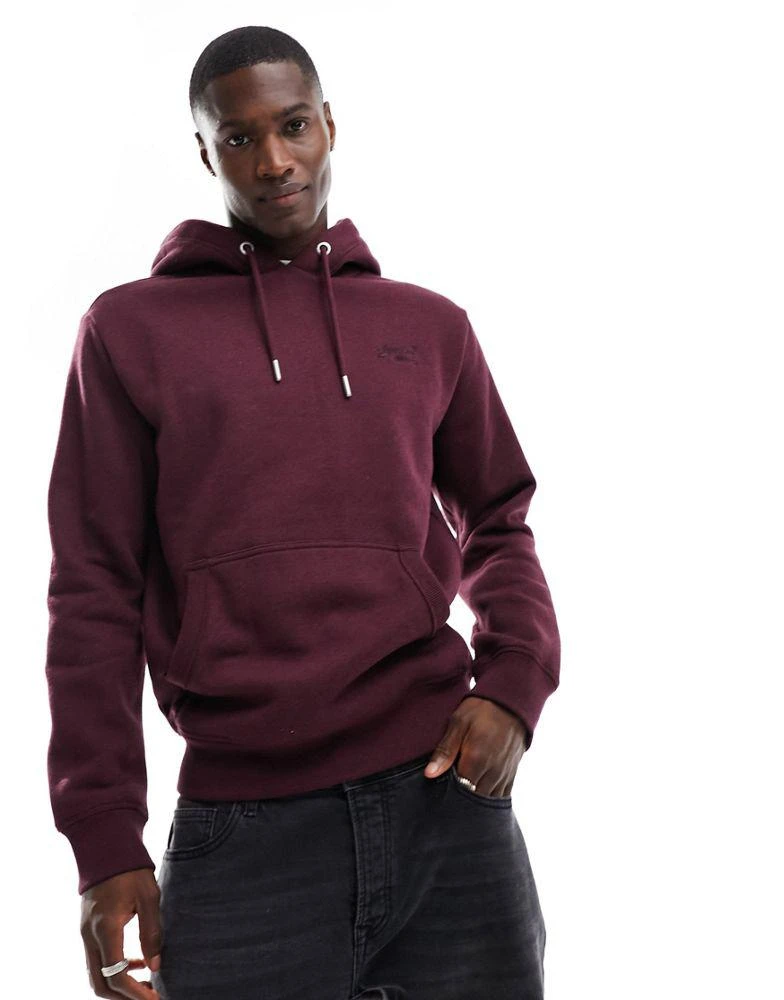 商品Superdry|Superdry essential logo hoodie in Track Burgundy Marl,价格¥555,第1张图片