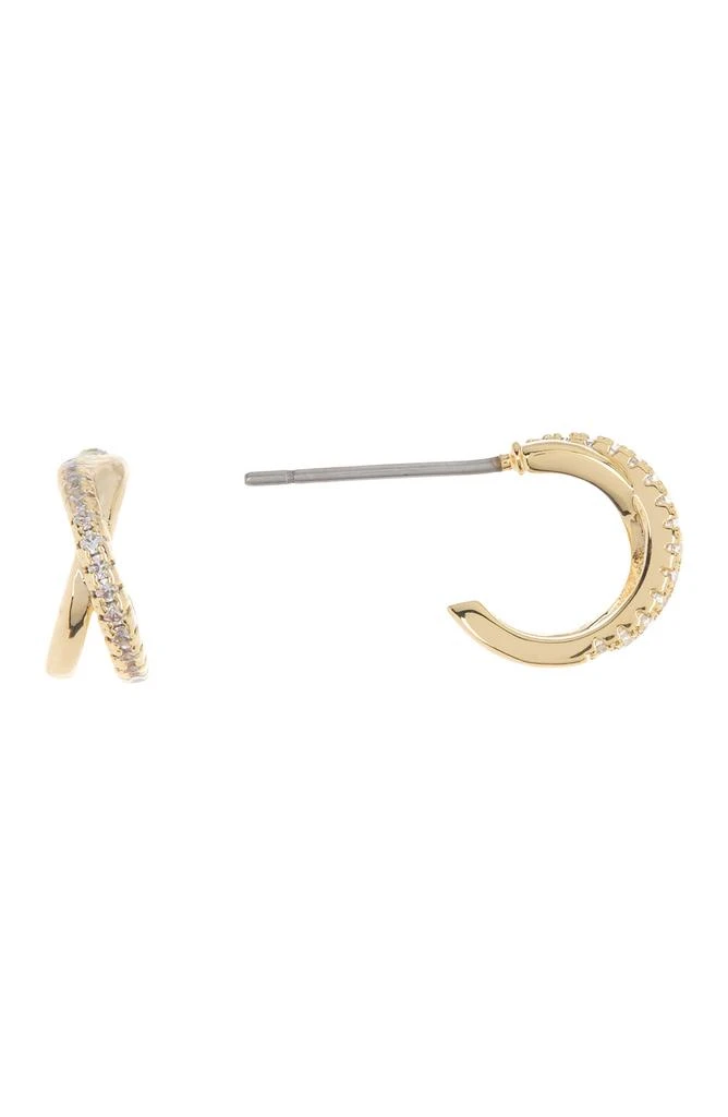 商品Nordstrom|Gold or Silver-Tone Pave CZ Twist Huggie Hoop Earrings,价格¥98,第1张图片