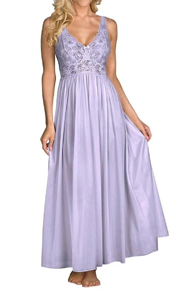 商品Shadowline Lingerie|Silhouette 53 Inch Sleeveless Long Gown In Peri Frost,价格¥514,第1张图片