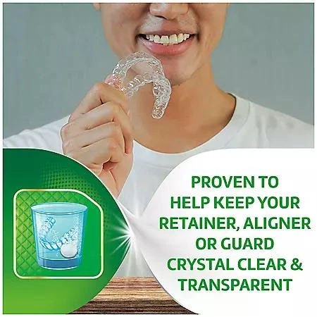 Polident 3-Minute Triple-Mint Antibacterial Denture Cleanser, Effervescent Tablets, 120 ct., 2 pk.  商品