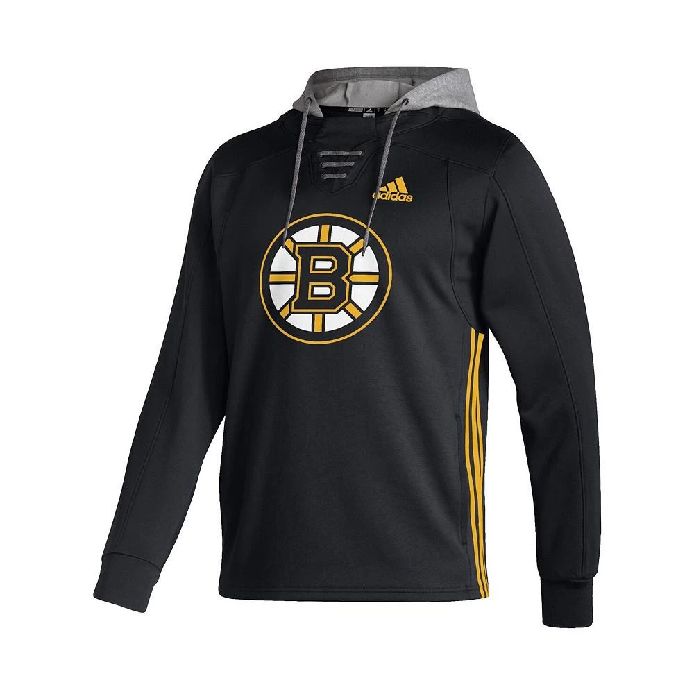 商品Adidas|Men's Black Boston Bruins Skate Lace AEROREADY Pullover Hoodie,价格¥745,第2张图片详细描述