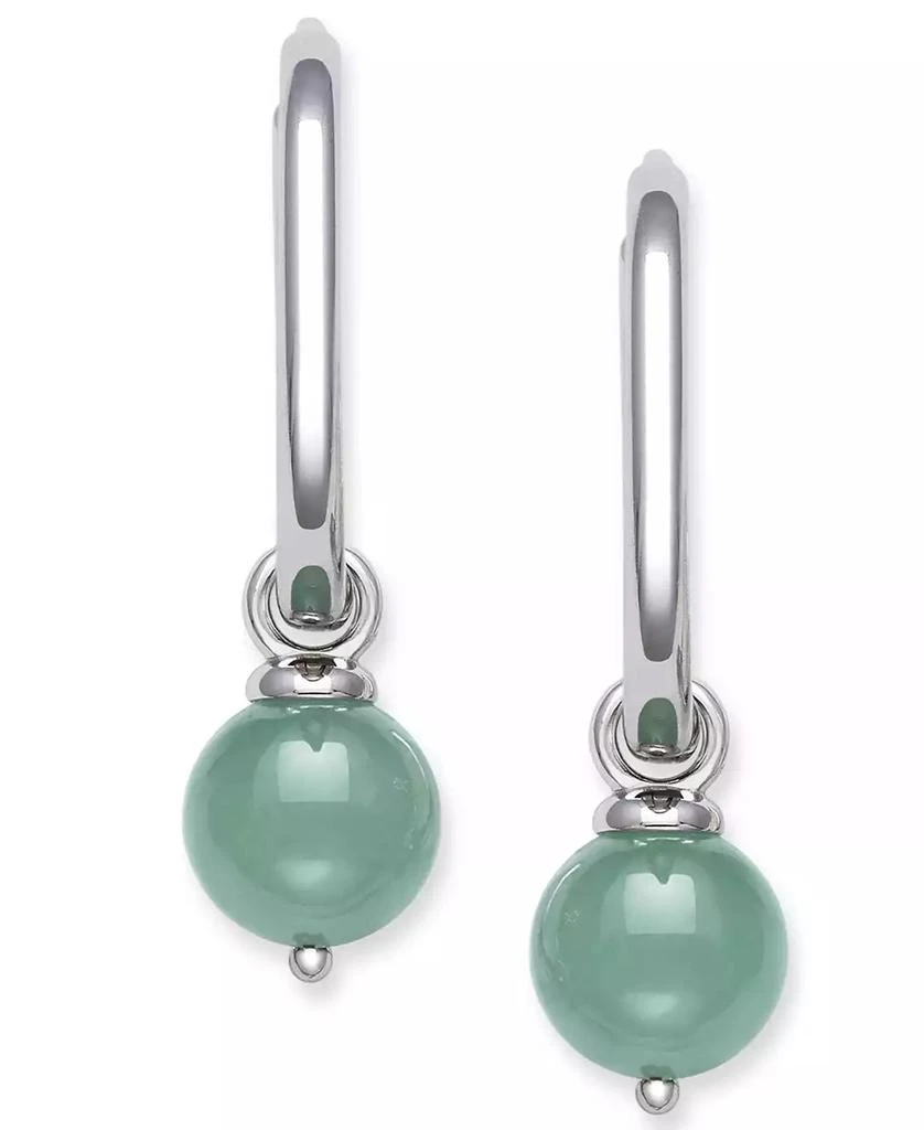 商品Macy's|Dyed Jade Dangle Hoop Earrings in Sterling Silver,价格¥234,第3张图片详细描述