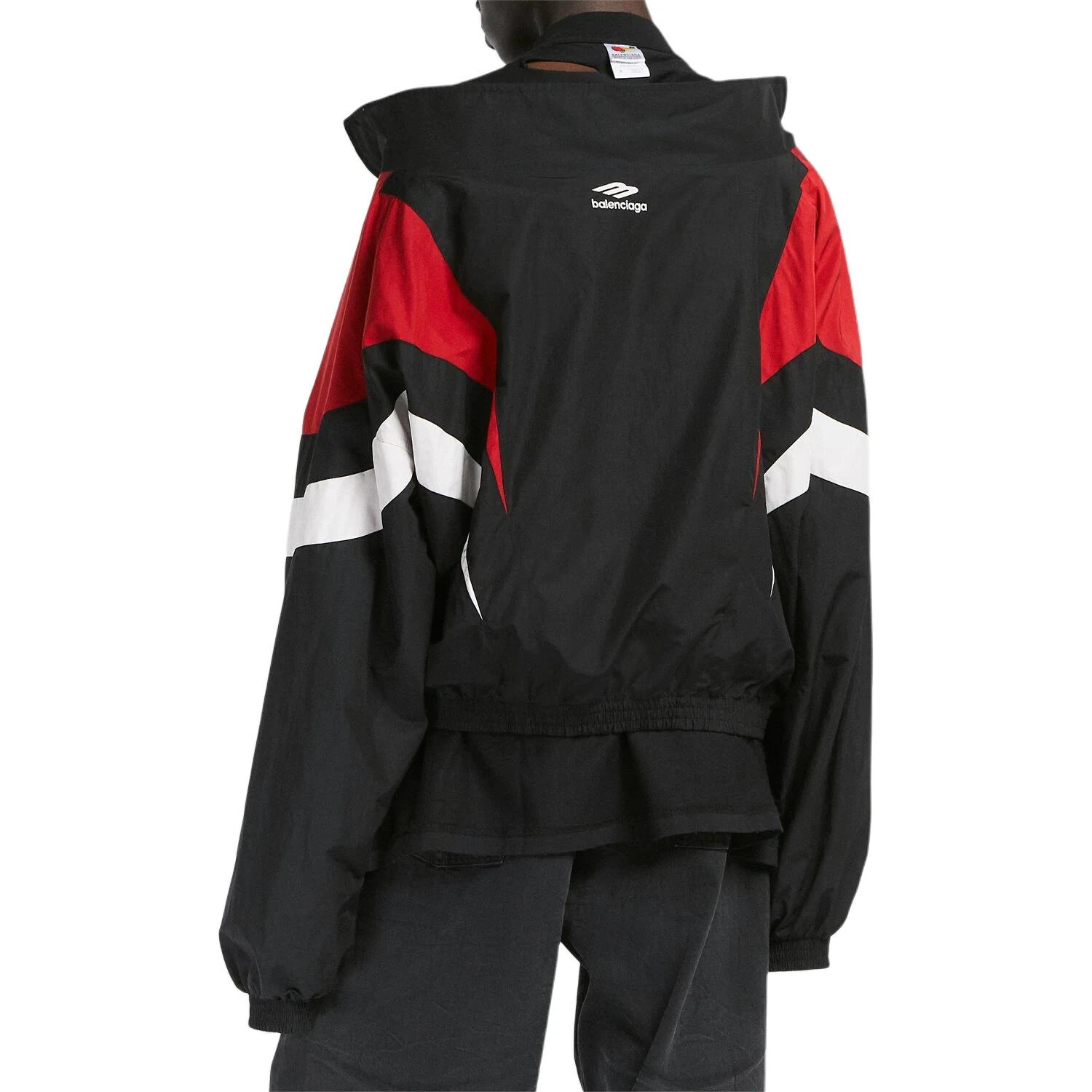 商品[国内直发] Balenciaga|巴黎世家 短款拼色双头拉链立领长袖夹克外套 宽松版型 男款 黑色,价格¥8051,第6张图片详细描述