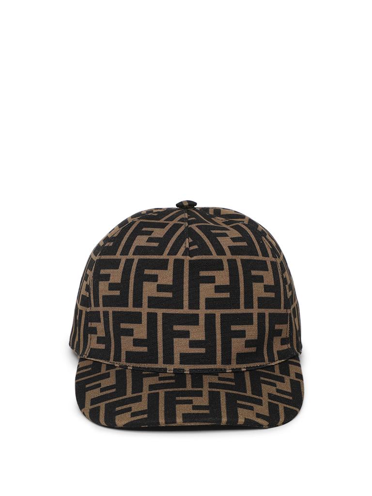 Fendi]芬迪Fendi帽子|Kid's All Over Logo Baseball Cap Brown 棉| 别