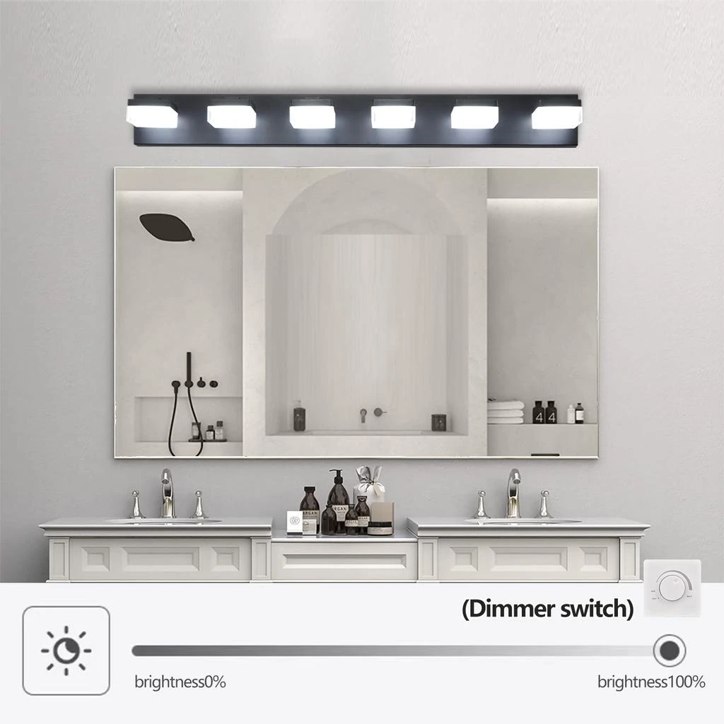 Modern 6-Light Black LED Vanity Mirror Light Fixture For Bathrooms And Makeup Tables 商品