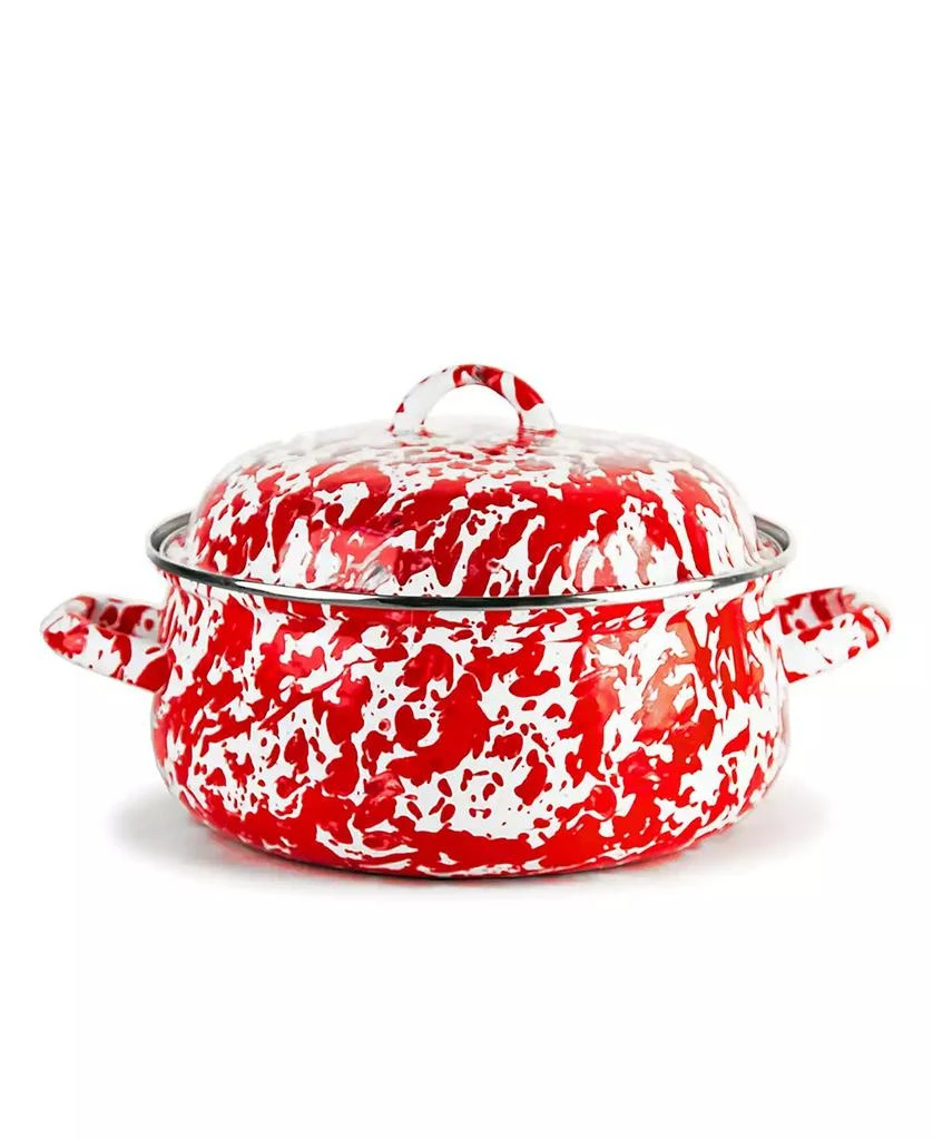 商品Golden Rabbit|Red Swirl Enamelware Collection 4 Quart Dutch Oven,价格¥449,第1张图片