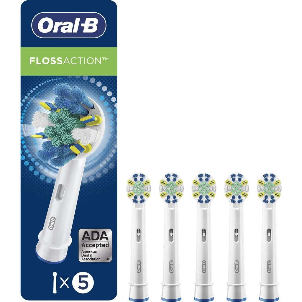 商品Oral-B|Oral-B FlossAction Electric Toothbrush Replacement Brush Heads Refills, 5 Count,价格¥226,第1张图片