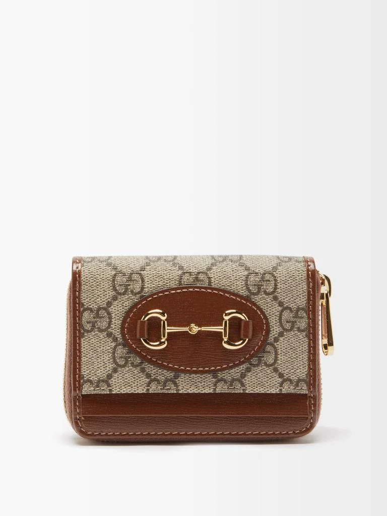 商品Gucci|1955 Horsebit GG-canvas and leather wallet,价格¥4025,第1张图片