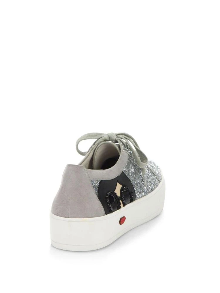 商品Alice + Olivia|Glitter Lace-Up Sneakers,价格¥750,第2张图片详细描述