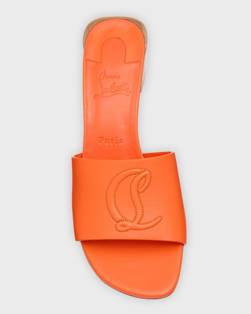 商品Christian Louboutin|Leather Logo Block-Heel Mules,价格¥6514,第4张图片详细描述