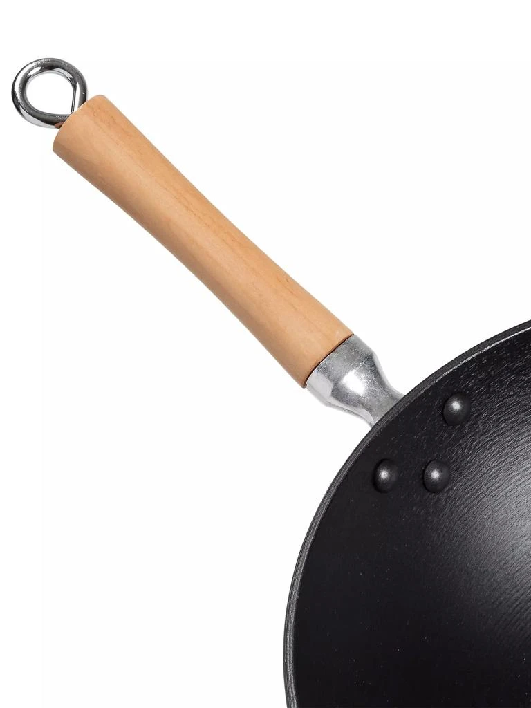 Joyce Chen Professional Series 14'' Cast Iron Flat Bottom Maple Handle Wok 商品