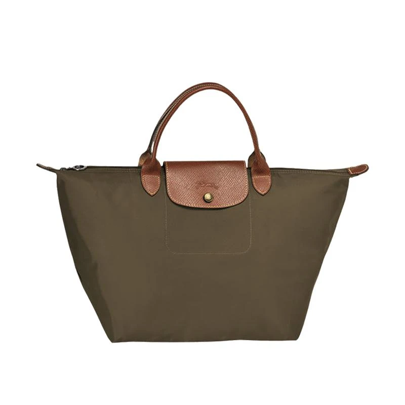 商品[国内直发] Longchamp|珑骧 LONGCHAMP 奢侈品 女士LE PLIAGE系列中号黑色织物短柄可折叠手提包饺子包 1623 089 001,价格¥502,第1张图片详细描述