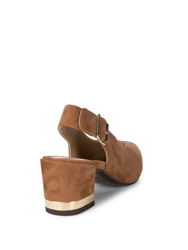 商品Stuart Weitzman|Lamella 麂皮粗跟奶奶鞋,价格¥1104,第2张图片详细描述