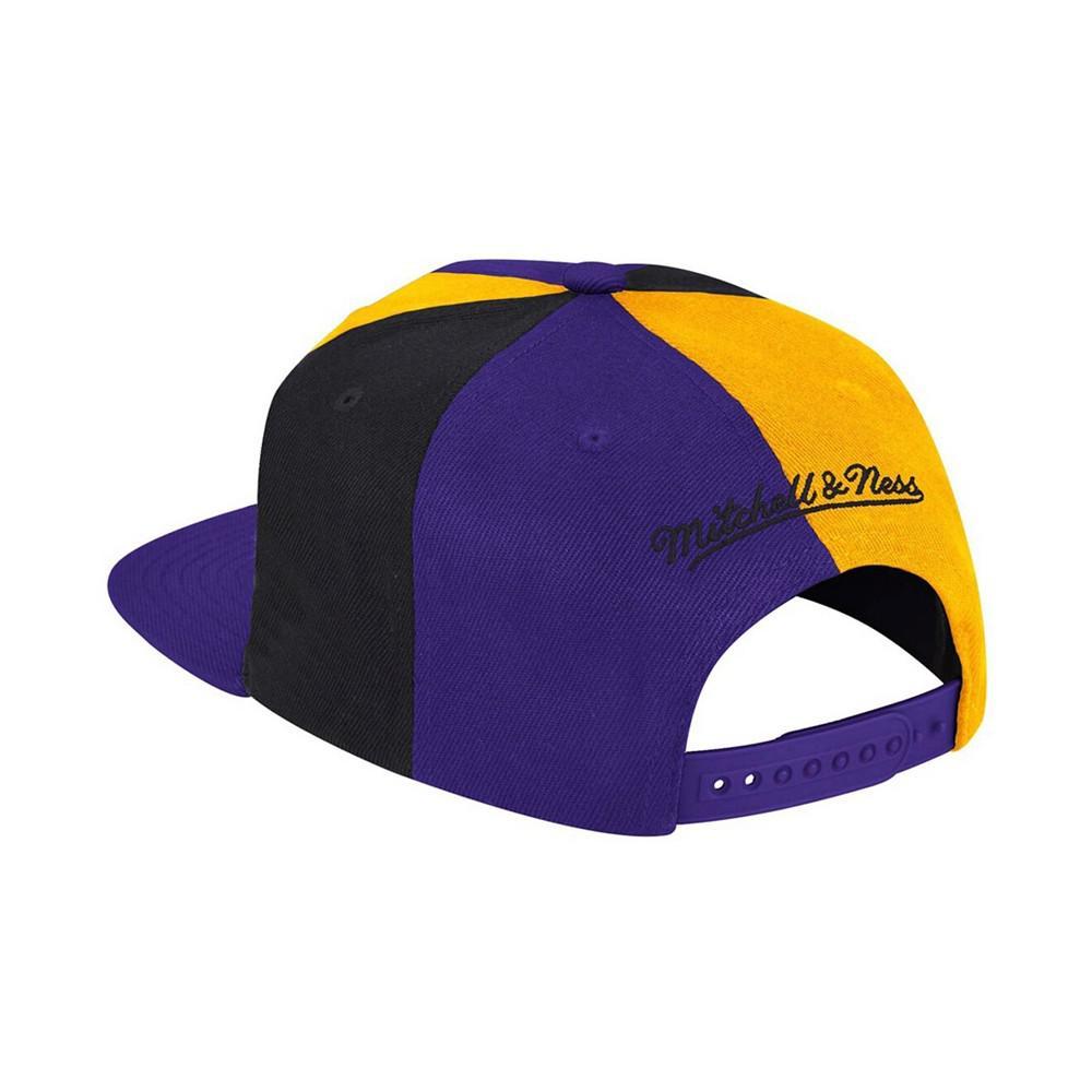 商品Mitchell and Ness|Men's Purple, Gold-Tone Los Angeles Lakers Pinwheel Snapback Adjustable Hat,价格¥235,第4张图片详细描述