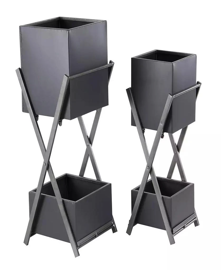 商品Rosemary Lane|Set of 2 Industrial Tin 2-Tiered Plant Stands,价格¥1285,第1张图片