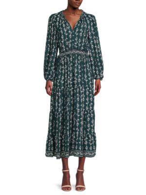 ​Floral Shirred Maxi Dress商品第1张图片规格展示