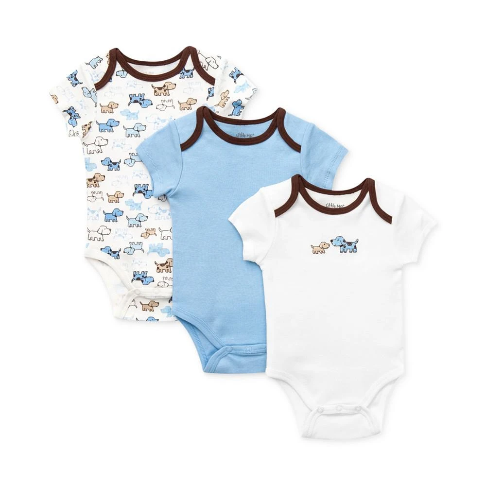 商品Little Me|Baby Boys Cute Puppies Bodysuits, Pack of 3,价格¥96,第1张图片