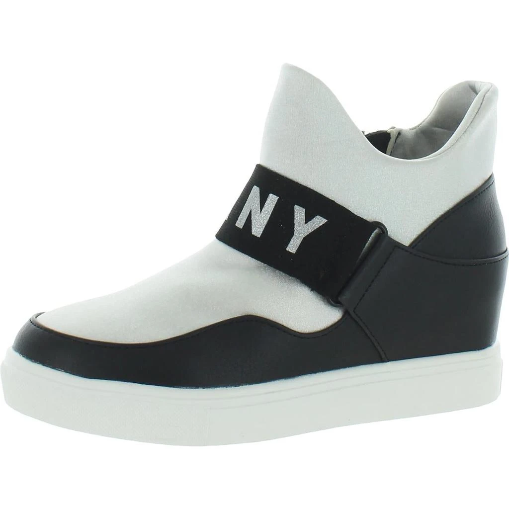 商品DKNY|DKNY Girls Whitney Faux Leather Lifestyle Wedge Sneaker,价格¥152,第1张图片