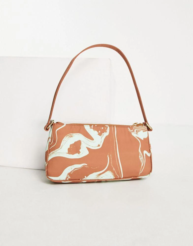 商品ASOS|ASOS DESIGN slim 90s shoulder bag in marble print,价格¥87,第2张图片详细描述