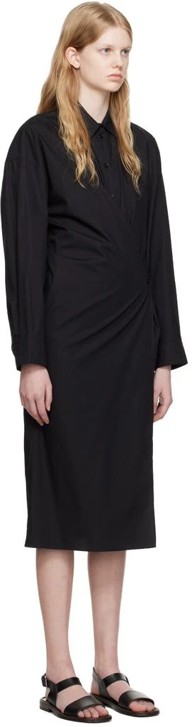商品Lemaire|Black Straight Collar Twisted Midi Dress,价格¥2044,第2张图片详细描述