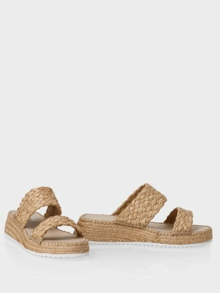 商品Marc Cain|Marc Cain Oatmeal Braided Strapped Espadrille Shoes SB SI.08 W11 COL 617,价格¥1040,第1张图片