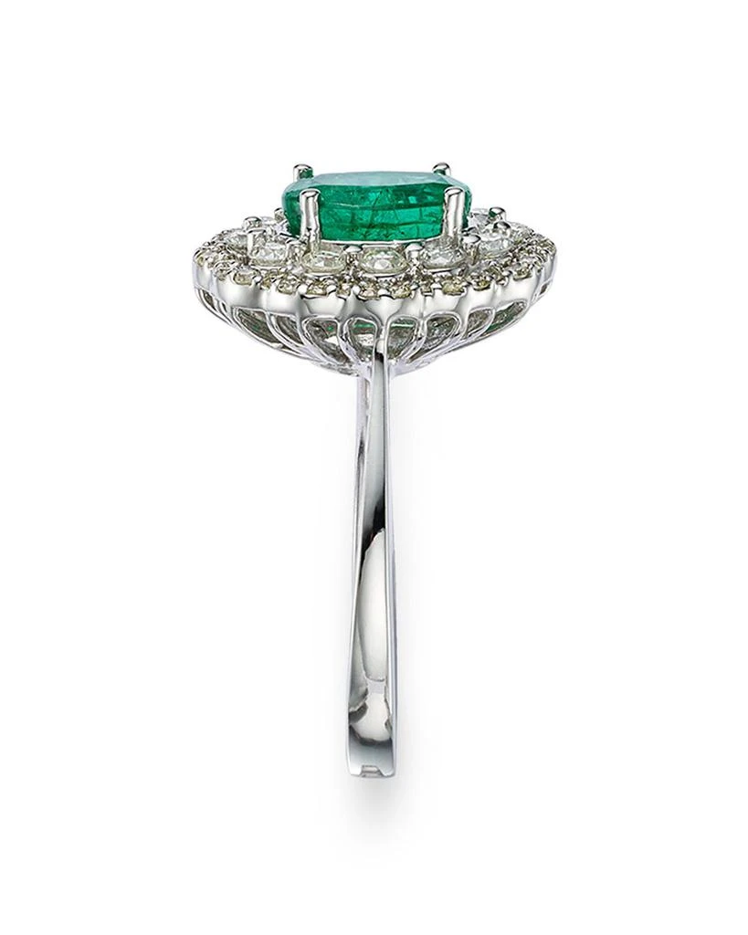 Emerald and Diamond Statement Ring in 14K White Gold 商品