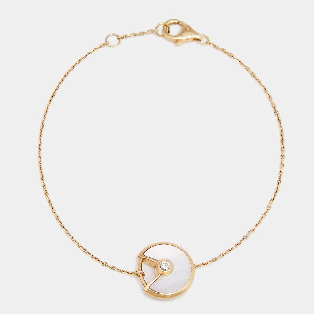 商品[二手商品] Cartier|Cartier Amulette de Cartier Mother of Pearl Diamond 18K Yellow Gold XS Model Bracelet ,价格¥7300,第1张图片