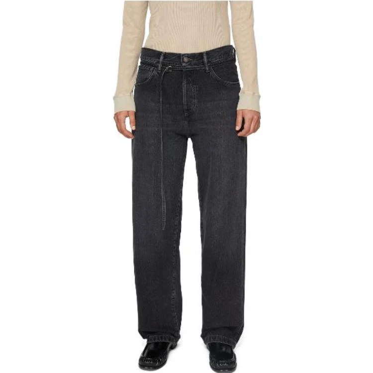 商品[国内直发] Acne Studios|SS24 丹宁系列 1991 棉质复古宽松版直筒纽扣牛仔裤 男女同款 黑色,价格¥3059,第4张图片详细描述