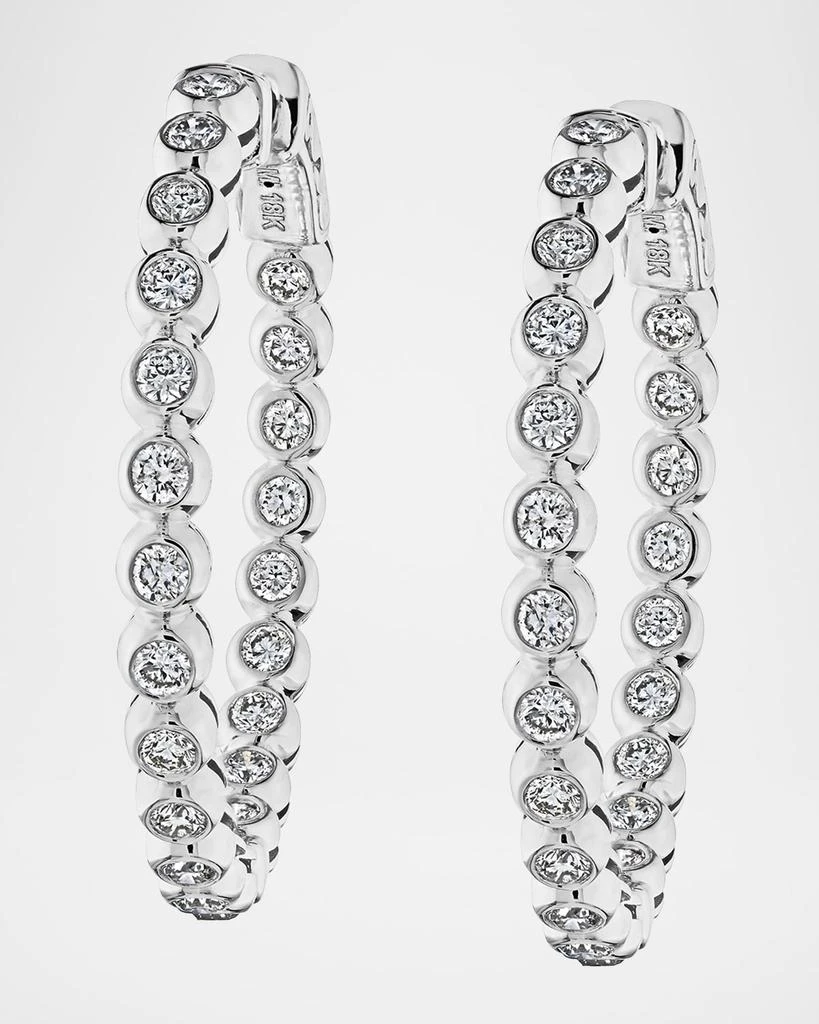 商品Cassidy Diamonds|18K White Gold Medium Diamond Hoop Earrings, 1",价格¥38654,第2张图片详细描述