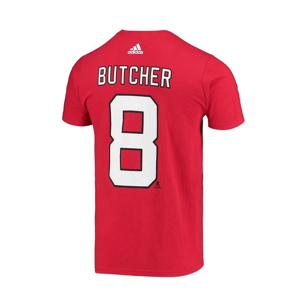 商品Adidas|Men's Will Butcher Red New Jersey Devils Name and Number T-shirt,价格¥263,第3张图片详细描述