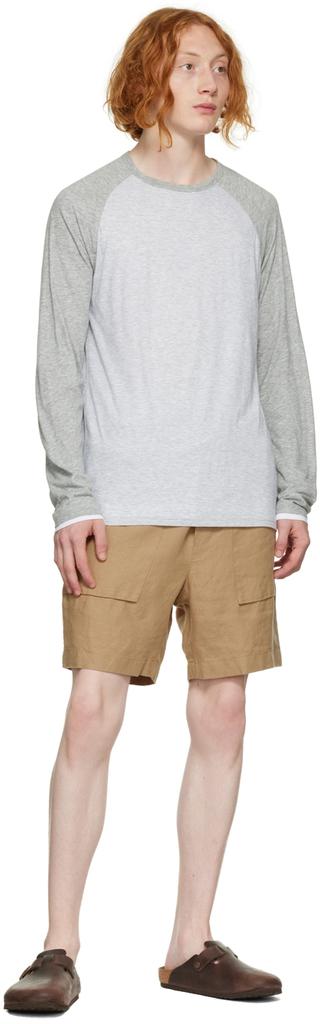 Gray Baseball Long Sleeve T-Shirt商品第4张图片规格展示