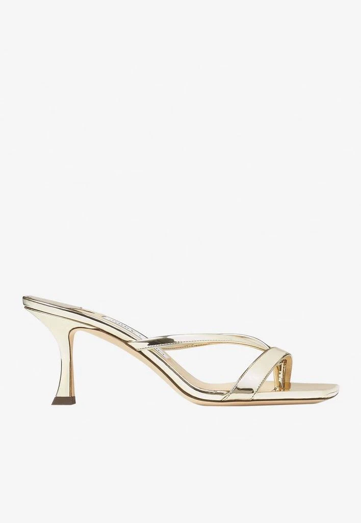 商品Jimmy Choo|Maelie 70 Thong Mules in Mirror Fabric,价格¥4018,第1张图片